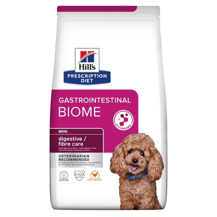 Hills Prescription Diet Canine Gastrointestinal Biome Digestive/Fibre Care Mini sausas maistas mažų veislių šunims su virškinimo trakto sutrikimais, 3 kg