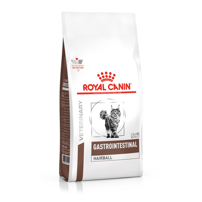 Royal Canin Veterinary Gastrointestinal Hairball sausas maistas katėms, turinčioms virškinimo problemų dėl plaukų kamuoliukų, 2 kg