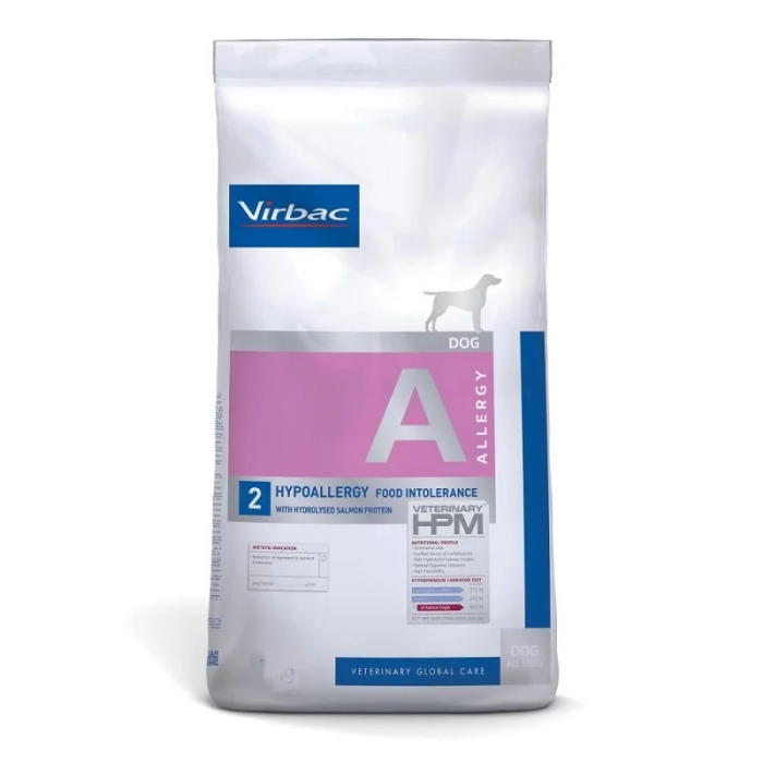 Virbac Veterinary HPM 2 Hypoallergy Dog sausas maistas jautrų skrandį turintiems šunims, 7 kg