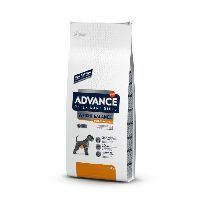 Advance Veterinary Diets Weight Balance sausas maistas viršsvorio turintiems šunims, 15 kg