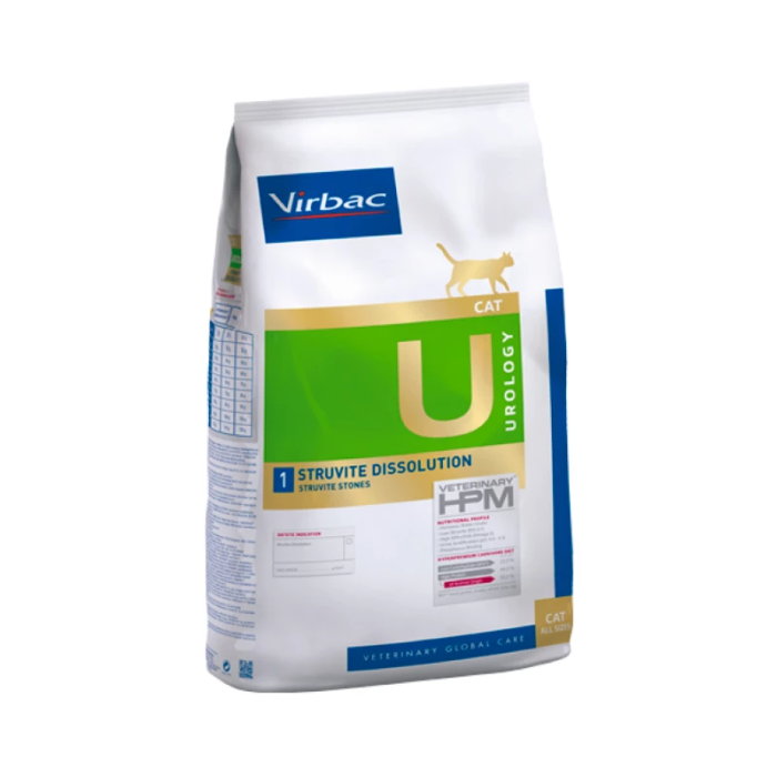Virbac Veterinary HPM 1 Urology Struvite Dissolution Cat sausas maistas katėms skirtas struvitinių akmenų tirpdymui, 3 kg