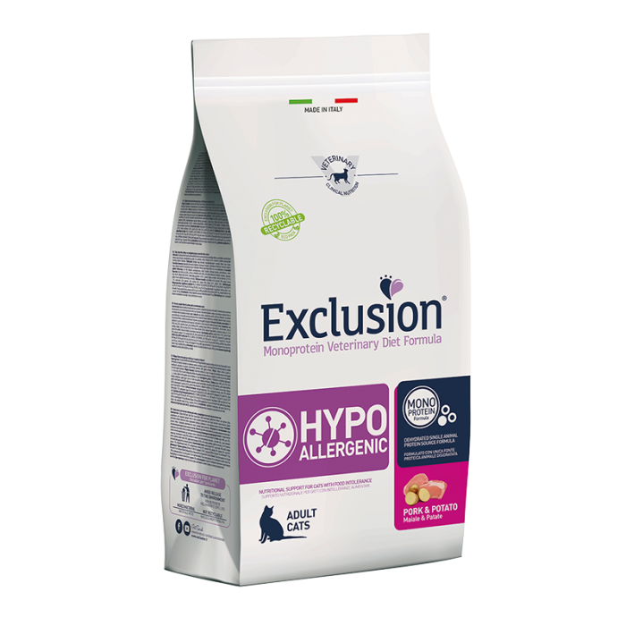 Exclusion Hypoallergenic dietinis sausas maistas maisto netoleruojančioms katėms su kiauliena ir bulvėmis, 300 g