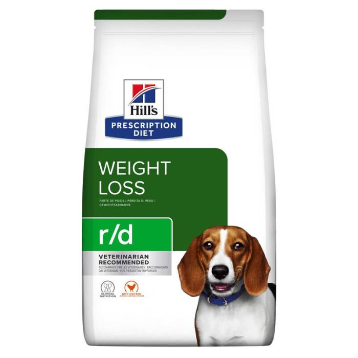 Hill's Prescription Diet Weight Loss r/d Chicken sausas maistas šunims, skirtas svorio kontrolei, 4 kg