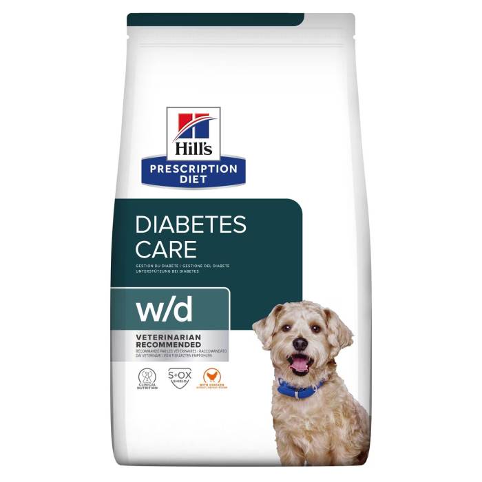 Hill's Prescription Diet Diabetes Care w/d Chicken sausas maistas šunims, skirtas svorio kontrolei sergant diabetu, 4 kg