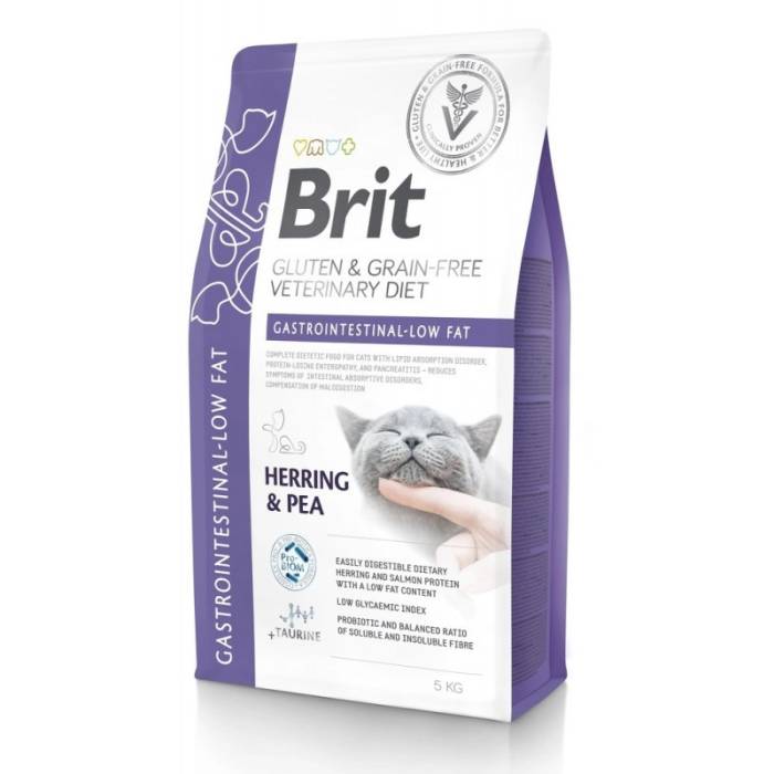 Brit GF Veterinary Diets Cat Gastrointestinal - Low fat sausas maistas katėms, turinčioms virškinimo trakto sutrikimų, 2 kg