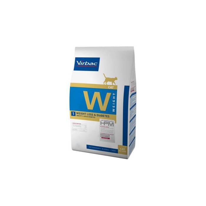 Virbac Veterinary HPM 1 Weight Loss - Diabetes Cat sausas maistas svorio mažinimui, nutukusioms ir diabetu sergančioms katėms, 1,5 kg