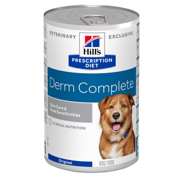 Hill's Prescription Diet Derm Complete Skin Care and Food Sensitivities drėgnas maistas alergiškiems šunims, 370 g