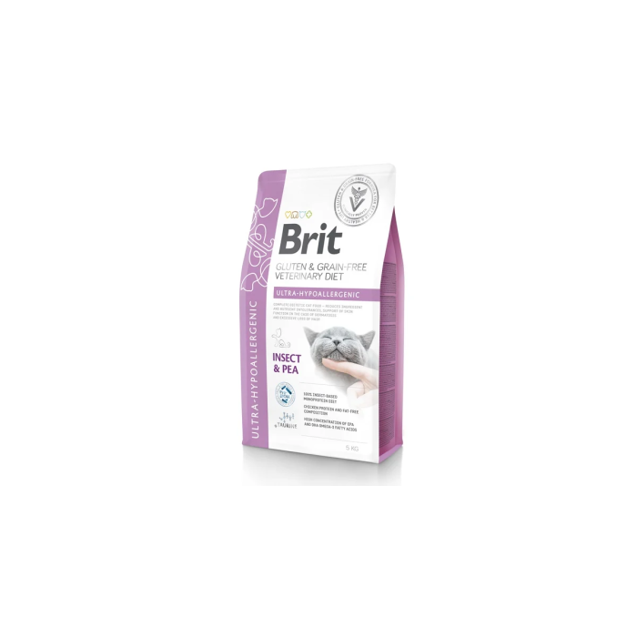 Brit GF Veterinary Diets Cat Ultra - Hypoallergenic sausas maistas katėms, netoleruojančioms maisto, 5 kg