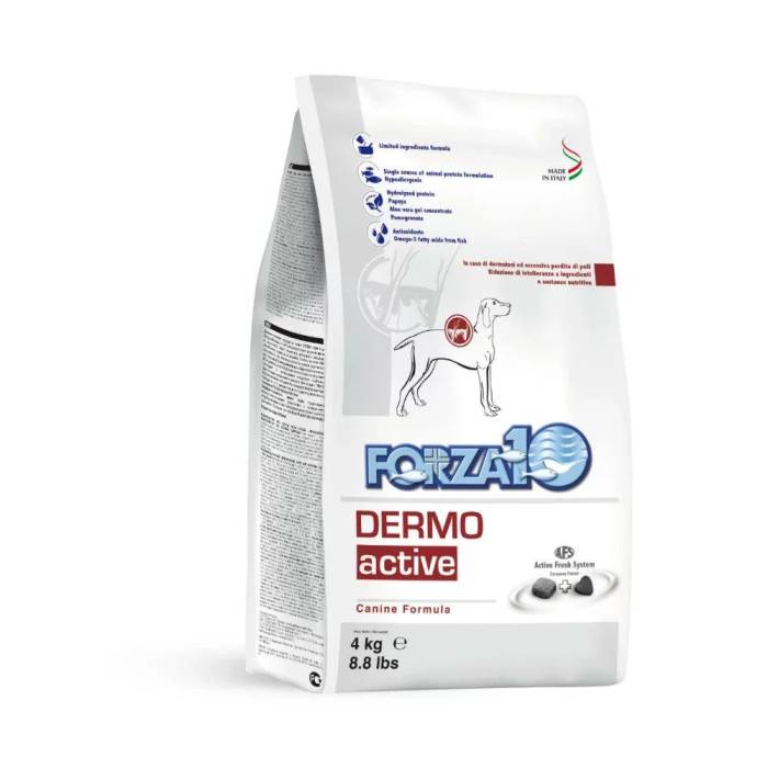 Forza10 Dermo Active sausas hipoalerginis maistas šunims, turintiems odos problemų, 4 kg