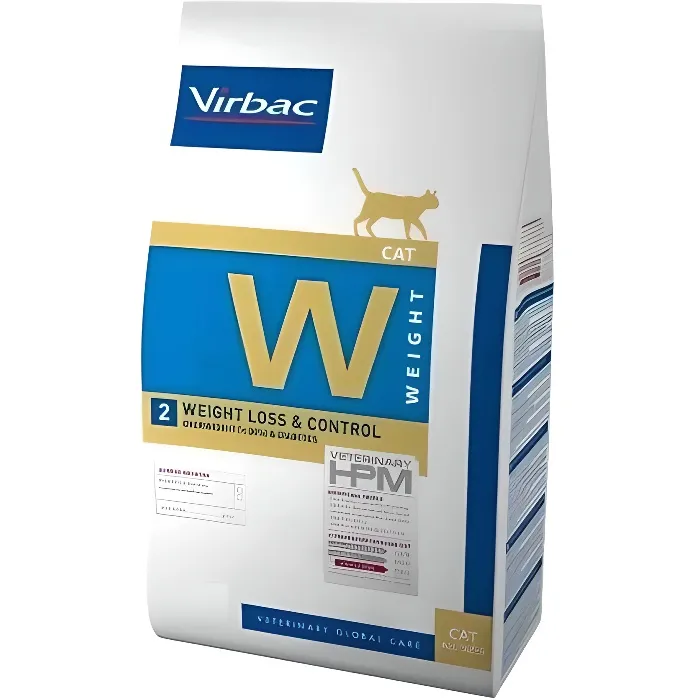 Virbac Veterinary HPM 2 Weight Loss - Control Cat sausas maistas svorio mažinimui, nutukusioms ir diabetu sergančioms katėms, 3 kg