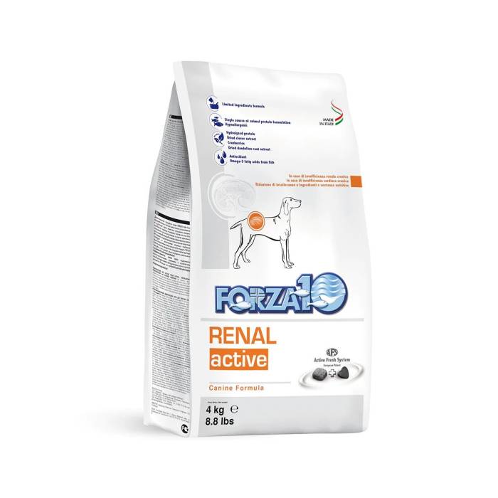 Forza10 Renal Active sausas maistas šunims, sergantiems lėtinėmis ir ūminėms inkstų ligomis, 4 kg