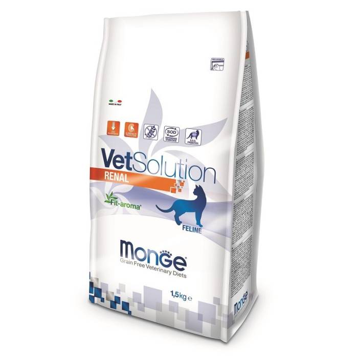 Monge VetSolution Cat Renal sausas maistas katėms, skirtas palaikyti inkstų funkciją, 1,5 kg