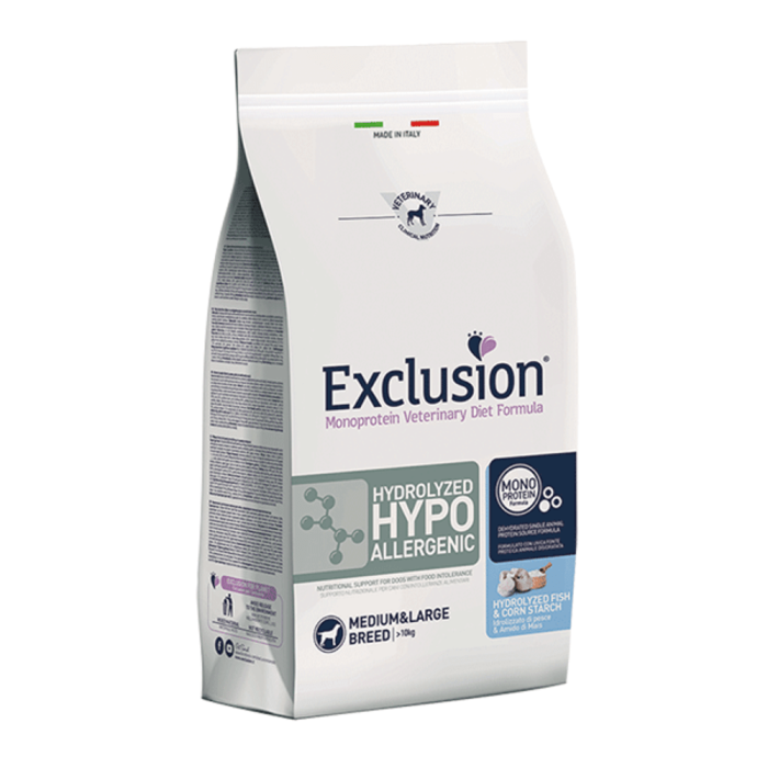 Exclusion Hypoallergenic sausas maistas vidutinių ir didelių veislių šunims su žuvimi, M/L, 12 kg