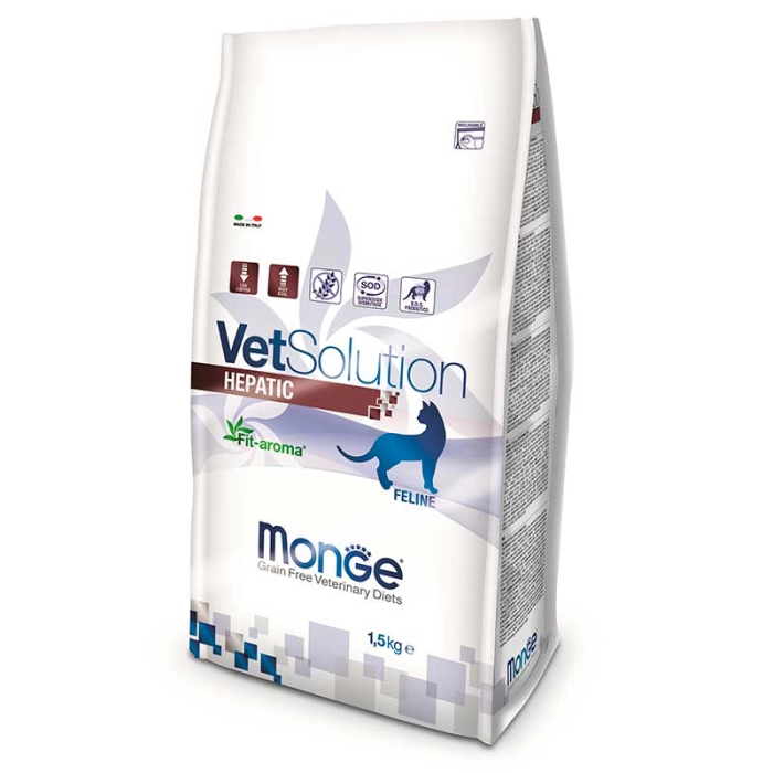Monge VetSolution Cat Hepatic sausas maistas katėms, turinčioms problemų su kepenimis, 1,5 kg