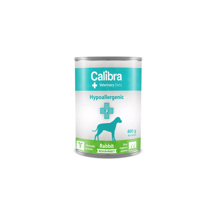 Calibra Veterinary Diets Dog Hypoallergenic Rabbit - Insect drėgnas maistas alergiškiems šunims, 400 g