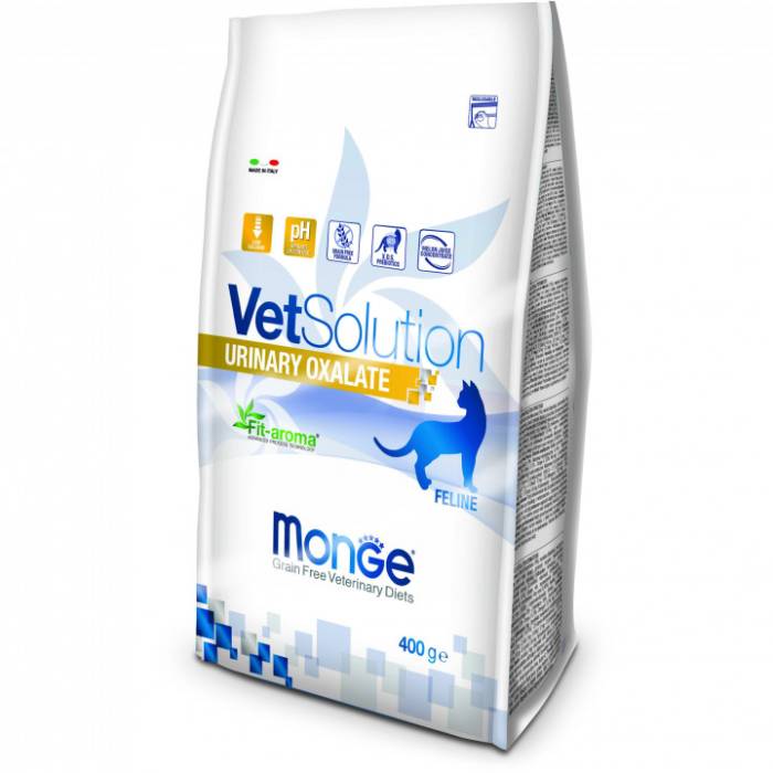 Monge VetSolution Cat Urinary Oxalate sausas maistas katėms, skirtas sumažinti oksalatinių akmenų susidarymą, 400 g