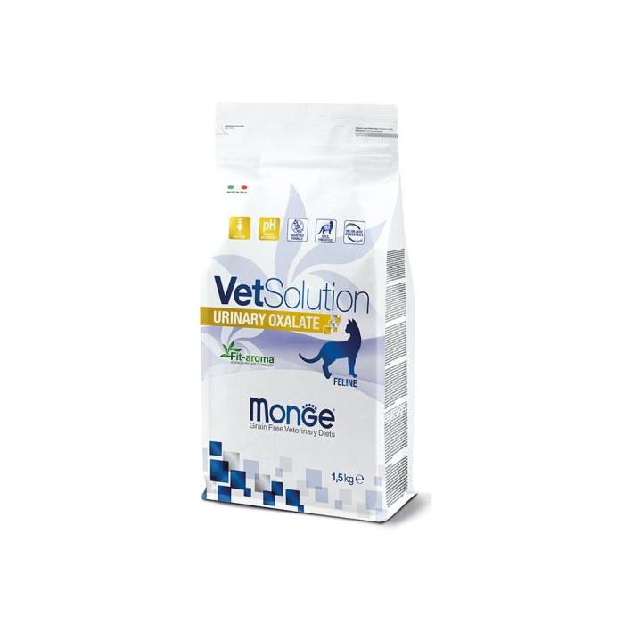 Monge VetSolution Cat Urinary Oxalate sausas maistas katėms, skirtas sumažinti oksalatinių akmenų susidarymą, 1,5 kg