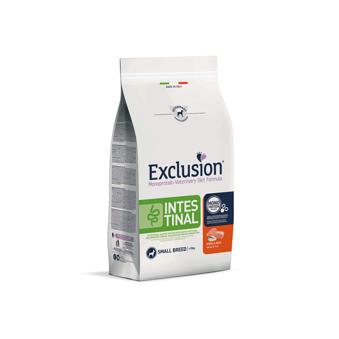 Exclusion Intestinal dietinis sausas maistas mažų veislių šunims, skirtas virškinamojo trakto ligoms gydyti, 2 kg