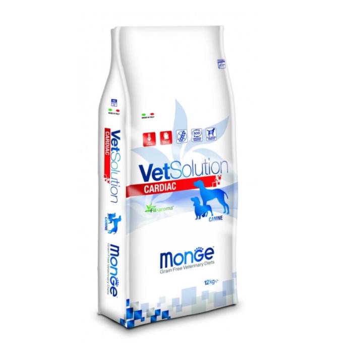 Monge VetSolution Dog Cardiac sausas maistas šunims, palaikyti širdies funkciją, 12 kg