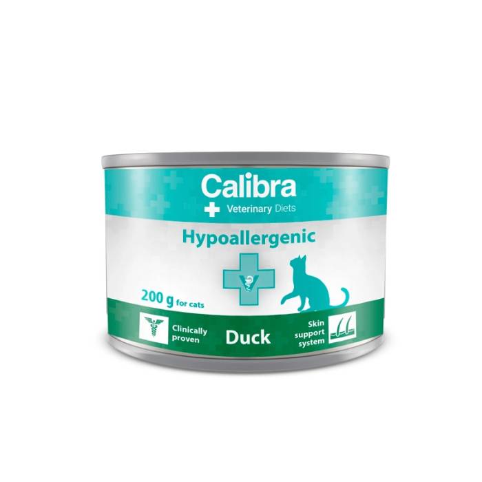Calibra Veterinary Diets Cat Hypoallergenic Duck drėgnas maistas alergiškoms katėms, 200 g