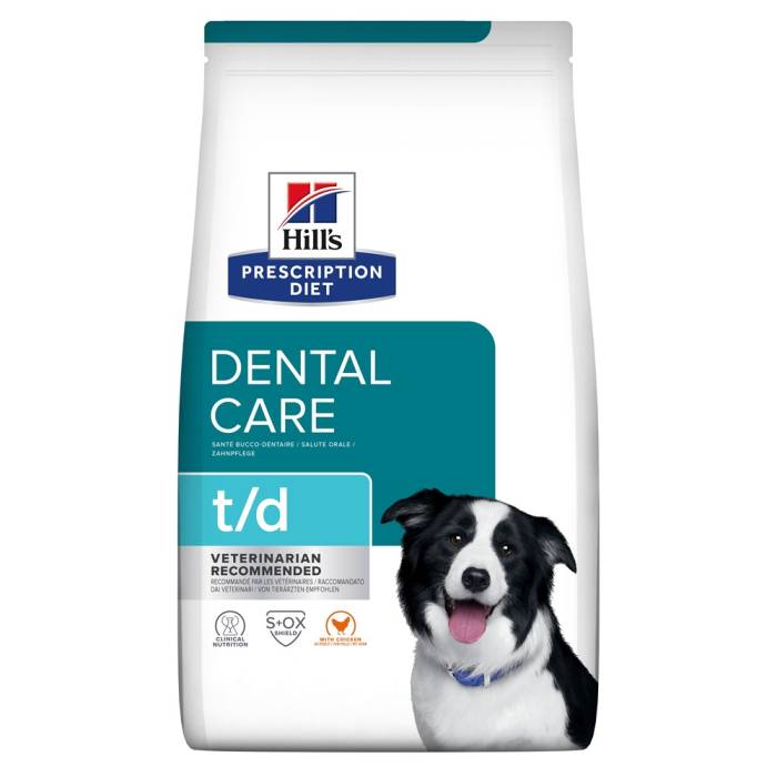 Hill's Prescription Diet Dental Care t/d sausas maistas šunims, burnos ertmės priežiūrai, 4 kg