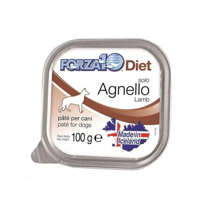 Forza10 Solo Diet Lamb drėgnas maistas šunims, su maisto netoleravimu ir alergijomis, 100 g