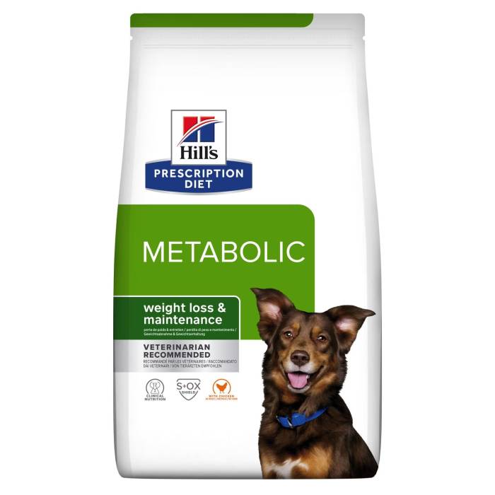 Hill's Prescription Diet Metabolic Weight Loss and Maintenance Chicken sausas maistas šunims, turintiems nutukimo problemų, 12 kg