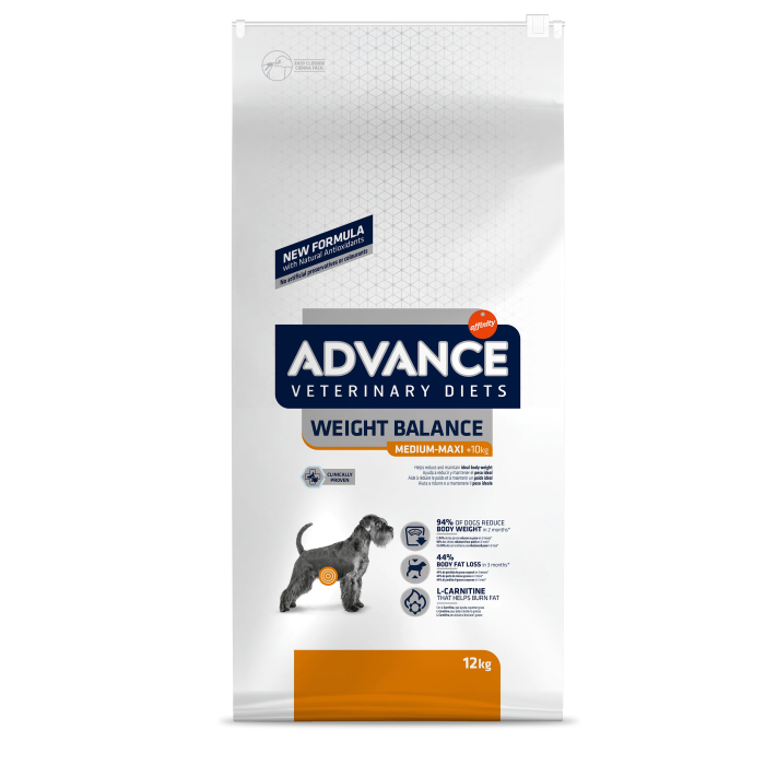 Advance Veterinary Diets Weight Balance sausas maistas viršsvorio turintiems šunims, 12 kg
