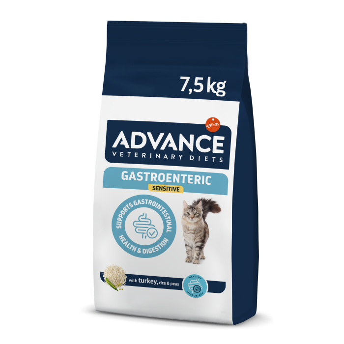 Advance Veterinary Diets Gastroenteric Sensitive sausas maistas katėms, turinčioms jautrų virškinamąjį traktą, 7,5 kg