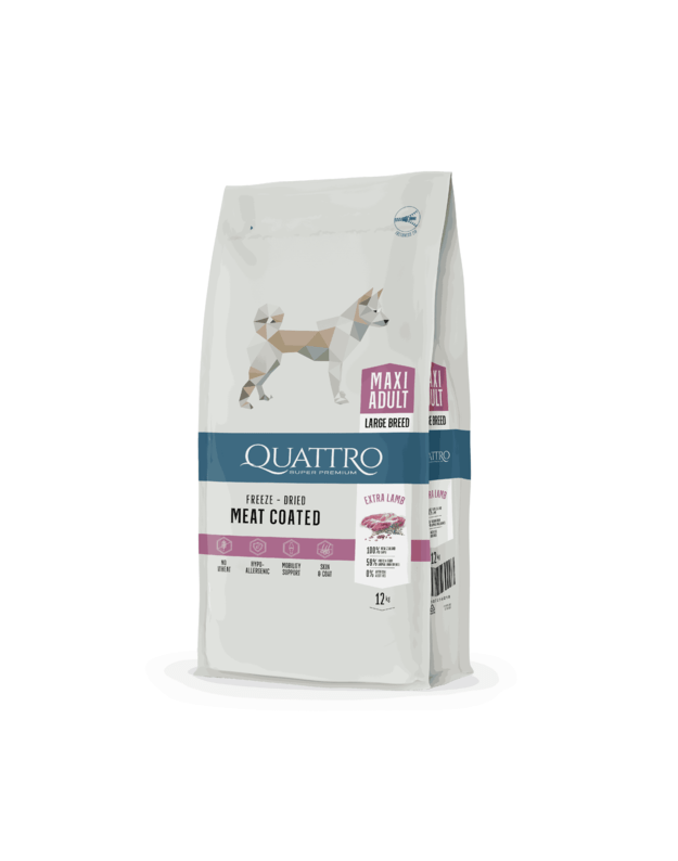 Quattro Maxi Lamb su ėriena sausas didelių veislių šunų pašaras 12kg