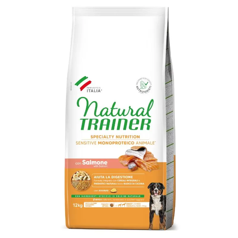 NATURAL TRAINER ADULT DOG SENSITIVE NO GLUTEN M/M SALMON (lašiša) 3kg. - 12kg. 3 kg
