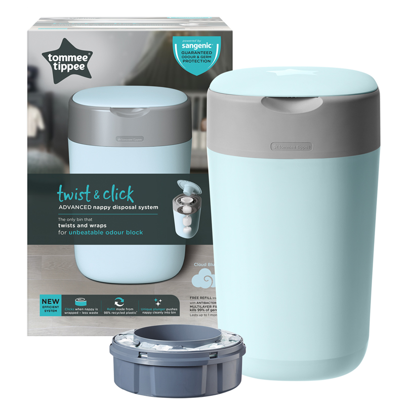 TOMMEE TIPPEE SANGENIC sauskelnių konteineris CLOUD BLUE