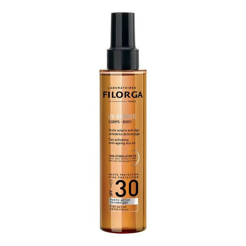 Filorga UV Bronze Body Anti-Ageing Sun Oil SPF30+ Įdegį skatinantis apsauginis kūno aliejus nuo saulės, 150ml