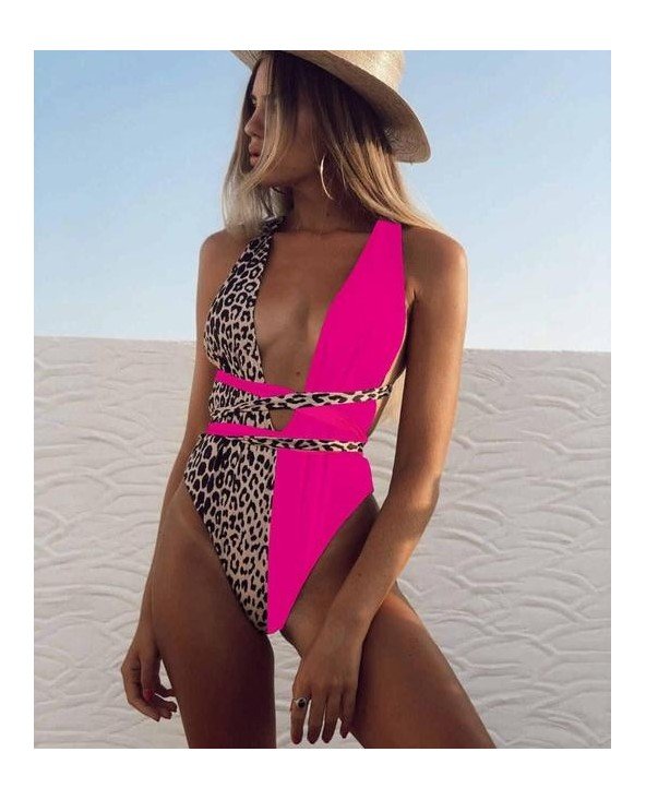 Vieno gabalo Bikini rinkinys Leopardų maudymosi kostiumėliai Moterys tuščiaviduriai maudymosi kostiumas Vasaros paplūdimio drabu