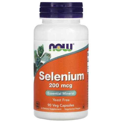 NOW Foods Selenium 200mcg Selenas, 90 kapsulių