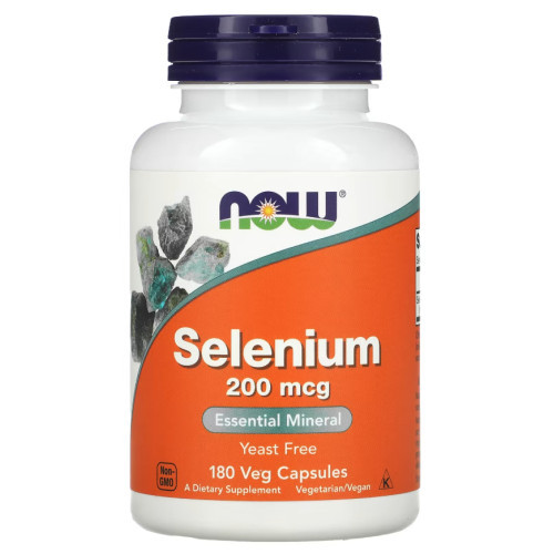 NOW Foods Selenium 200mcg Selenas, 180 kapsulių