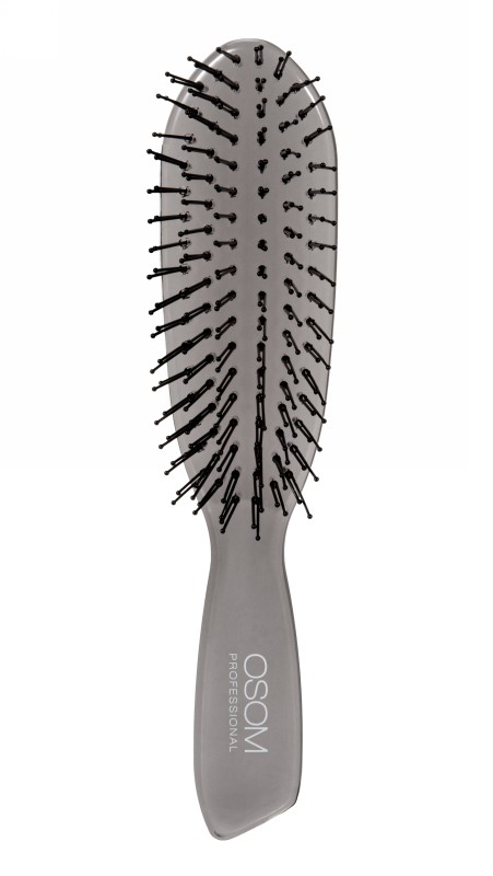 Šepetys plaukams OSOM Professional Scalp & Detangling Brush OSOMP2255, skirtas plaukų iššukavimui, skaidrus juodas