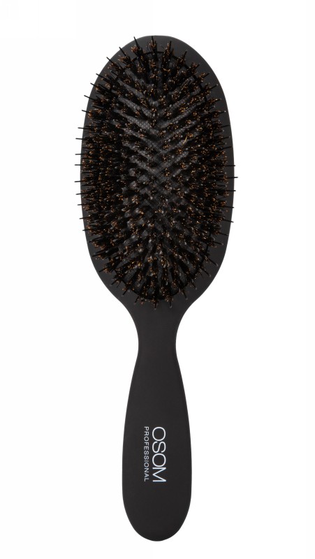 Šepetys plaukams OSOM Professional Hair Brush OSOMP2256, su šerno šereliais ir nailono spygliukais, juodos spalvos