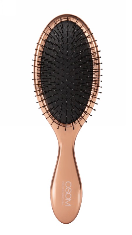 Šepetys plaukams OSOM Professional Hair Brush Rose Gold Chrome OSOMP2259, su nailono spygliukais, rožinio aukso chromo spalvos