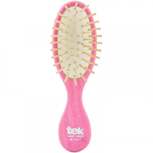 TEK Natural Small Purse Hairbrush Plaukų šepetys mažas, ovalo formos, Rožinis