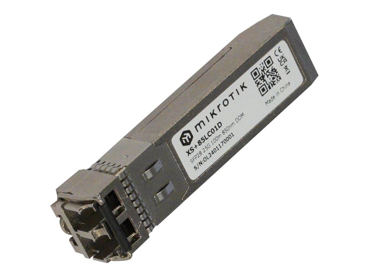 MikroTik SFP28 Module | XS+85LC01D | Dual LC UPC | 10000/25000 Mbit/s | Maximum transfer distance 100 m