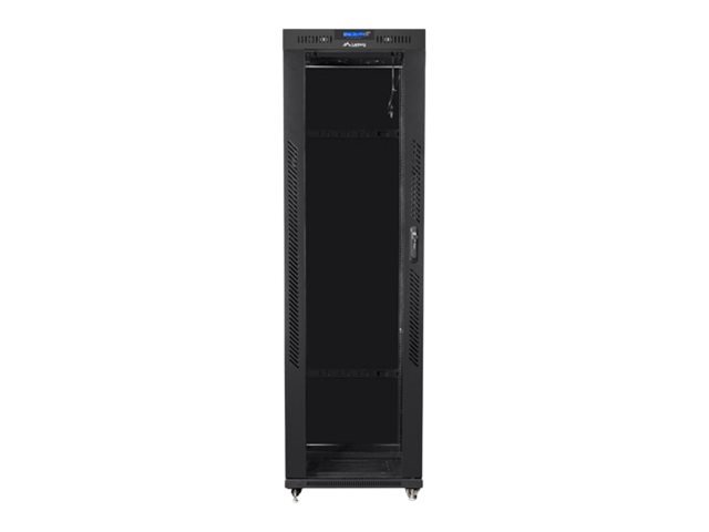 LANBERG free standing rack 19inch cabinet 42U 600x800 glass door LCD flat pack black