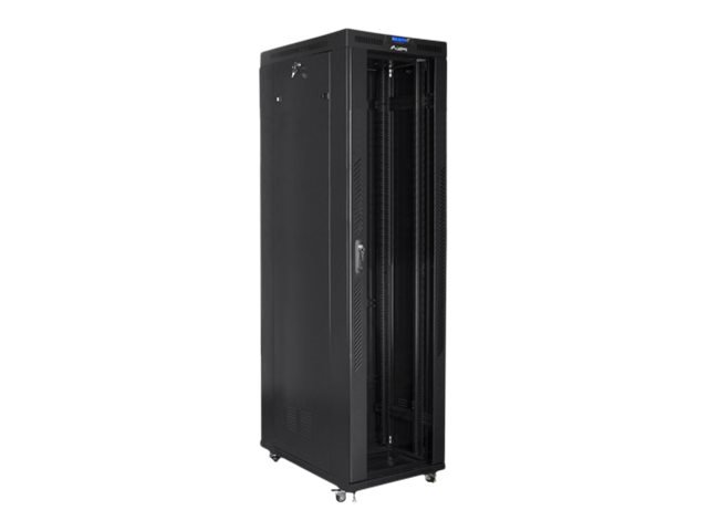 LANBERG free standing rack 19inch cabinet 47U 800x1000 glass door LCD flat pack black