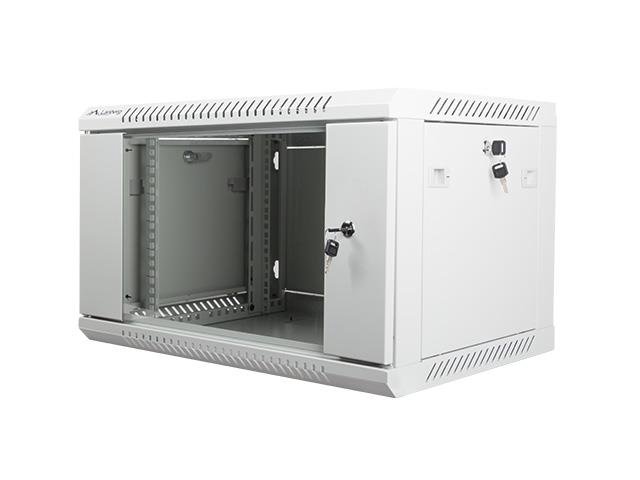 Pakabinama instaliacinė spinta Lanberg 19'' 6U 600x450mm pilka (stiklinės durys)