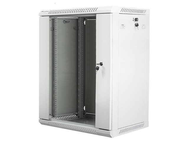 Pakabinama instaliacinė spinta Lanberg 19'' 15U 600x450mm pilka(stiklinės durys)