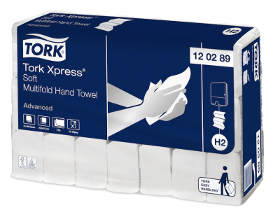 120398 / 120289 H2 Tork Xpress Soft Multifold Advanced minkšti sulankstyti popieriniai rankšluosčiai 120398