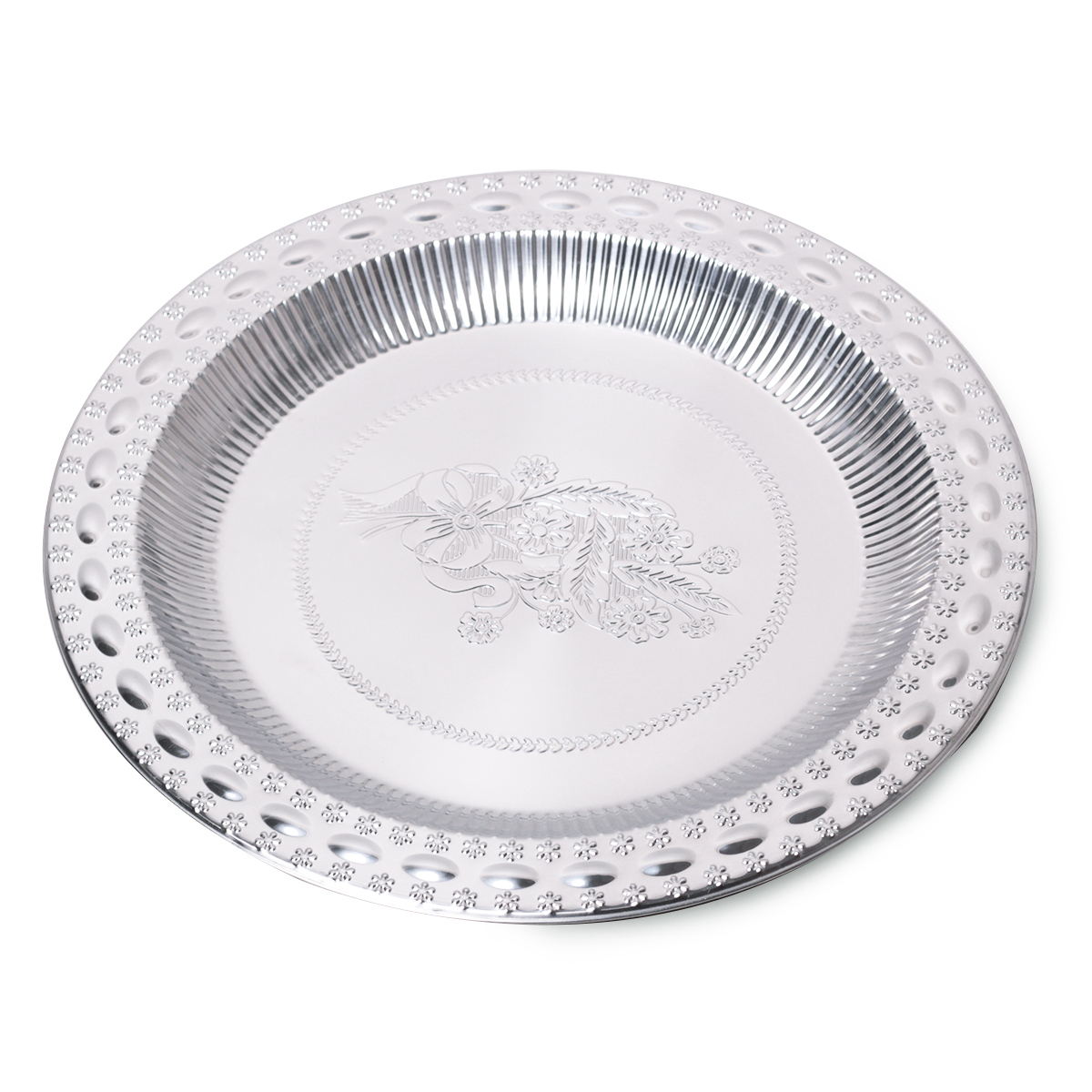 Apvalus nerūdijančio plieno padėklas / lėkštė 45 cm