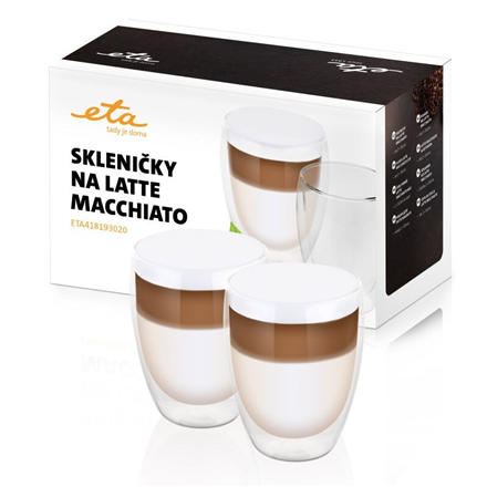 ETA  Latte Macchiato Glasses  ETA418193020  For coffee  2 pc(s)  Dishwasher proof