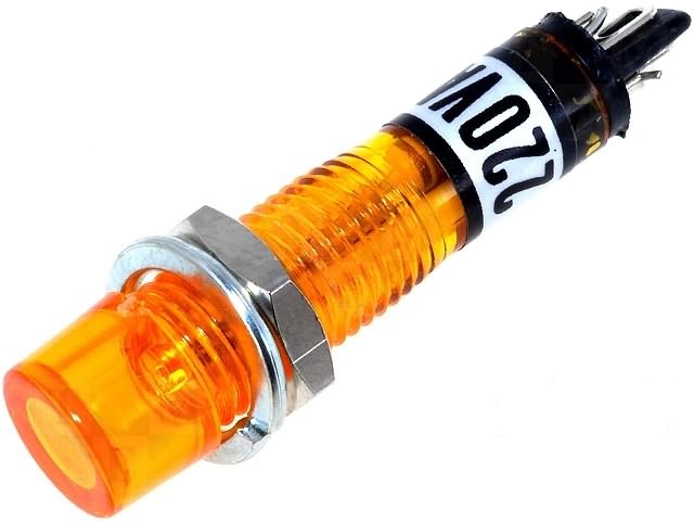 Signalinė lemputė 230V Ø8.2mm geltona