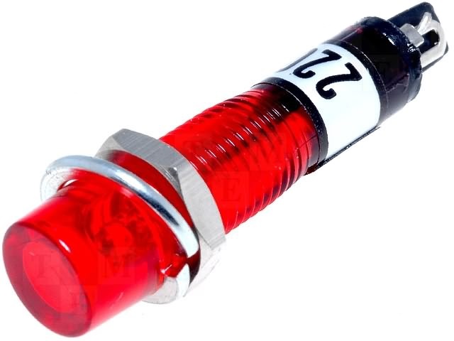 Signalinė lemputė 230V Ø8.2mm raudona